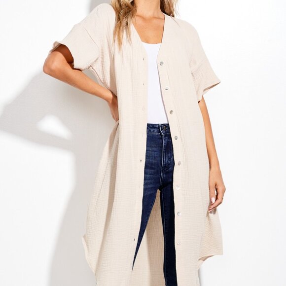 Phil Love Cardigan V neck dress - Button Down/Cream - Picture 2 of 6
